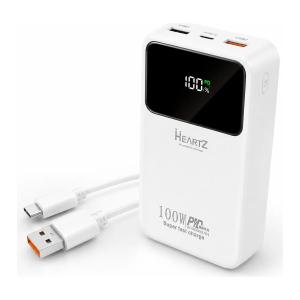 Heartz 20000MAH 100W Süper Hızlı Şarj Destekli Powerbank Pd 27W Taşınabilir Taşınabilir Şarj Cihazı Dijital Göstergeli