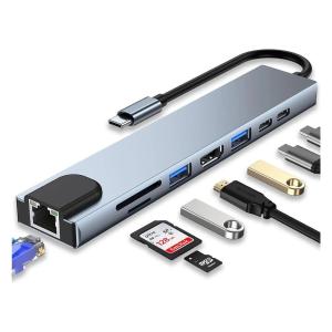 Heartz Hb-04 Type-C Çoklayıcı 8 In 1 | 4K Hdmı, Gigabit Ethernet, 87W Pd, USB 3.0, Sd/tf Kart Okuyucu