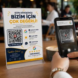 Temassız Puan Anında Aktivasyon | Google Yorum Nfc + Qr Stand | Temassız Ödeme Standı | Işletmenize Özel Aktivasyon | Kafe Restoran Otel Mağaza